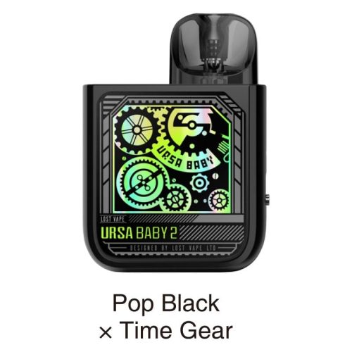 Lost Vape Pod System Pop Black x Time Gear Lost Vape Ursa Baby 2 22W Pod Kit