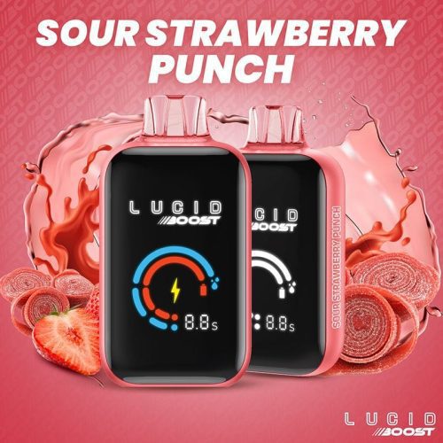 Lucid Air Sour Strawberry Punch 🎁 Lucid Boost Disposable Vape (5%, 20123 Puffs) (100% off)