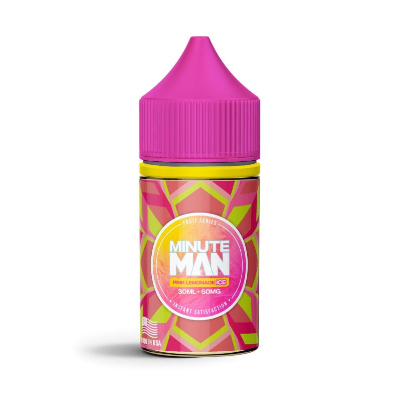 minute man juice minute man pink lemonade ice 30ml nic salt vape juice 30755032662127