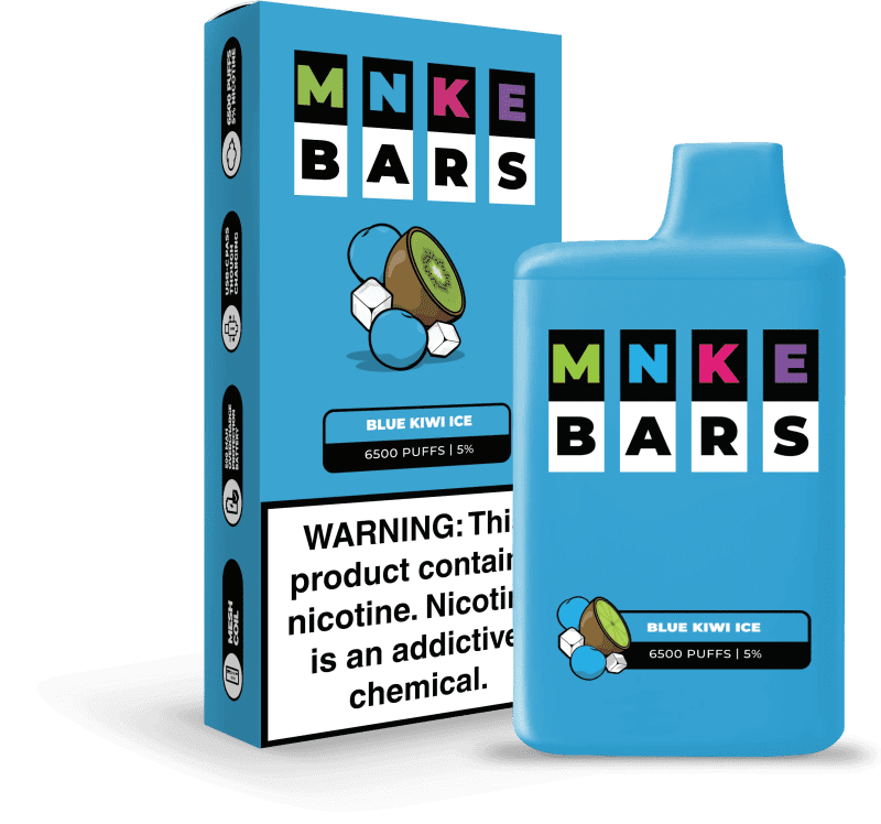 Vapetasia Disposable Vape Blue Kiwi Ice MNKE Bars Disposable Vape (5%, 6500 Puffs)