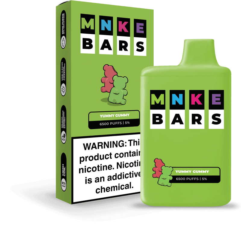 Vapetasia Disposable Vape Yummy Gummy MNKE Bars Disposable Vape (5%, 6500 Puffs)