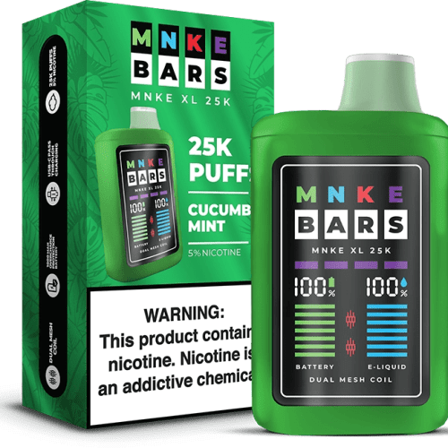 MNKE Bars XL 25K Disposable Vape Cucumber Mint Flavor