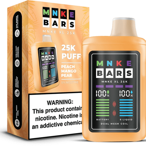 MNKE Bars XL 25K Disposable Vape Peach Mango Pear Flavor