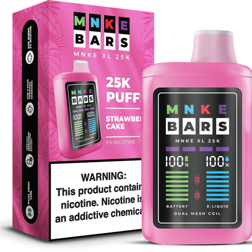 MNKE Bars XL 25K Disposable Vape Strawberry Cake Flavor