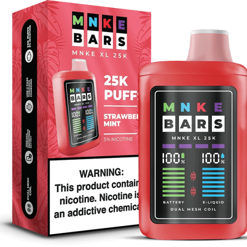 MNKE Bars XL 25K Disposable Vape Strawberry Mint Flavor