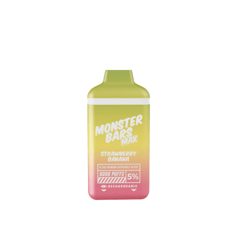 monster bar disposable vape strawberry banana monster bar max disposable vape 5 12ml 31191685365871