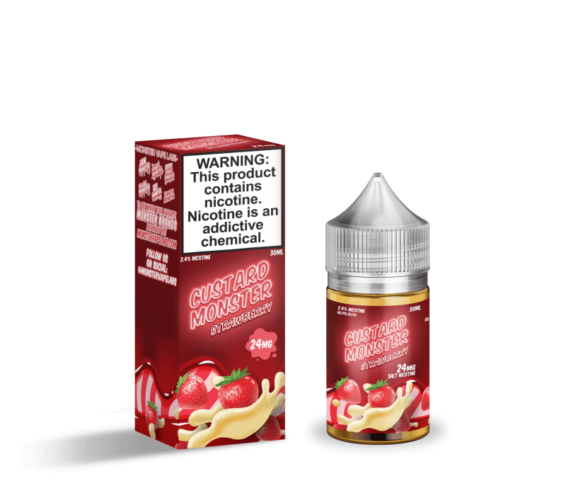 monster vape labs juice custard monster salts strawberry custard 30ml nic salt vape juice 14682059571311