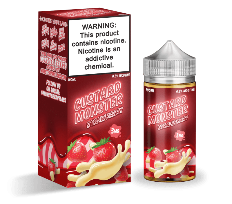 monster vape labs juice custard monster strawberry custard 100ml vape juice 14682050101359