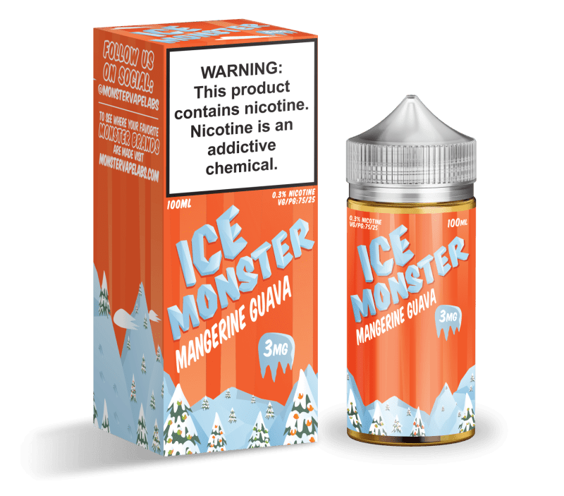 monster vape labs juice ice monster mangerine guava 100ml vape juice 14680276959343