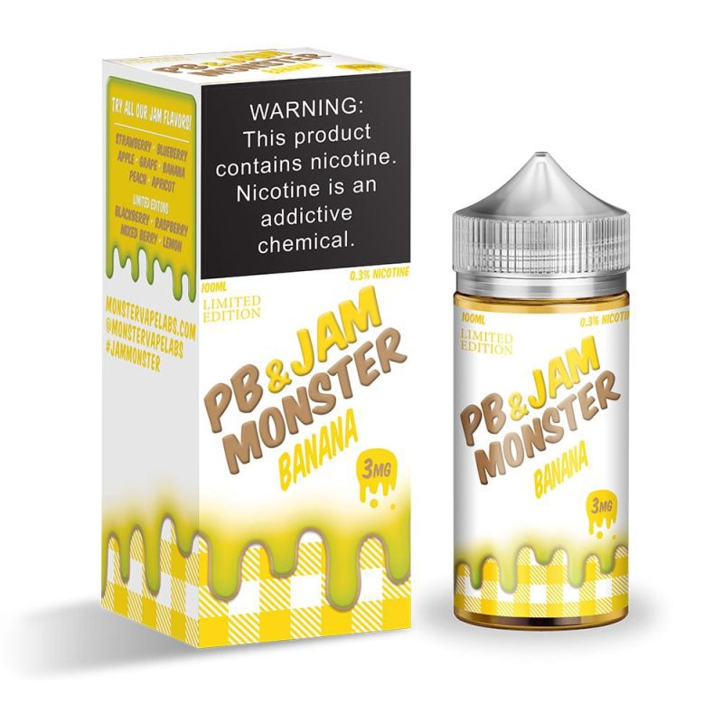 monster vape labs juice jam monster banana pb j 100ml vape juice 14891324866671