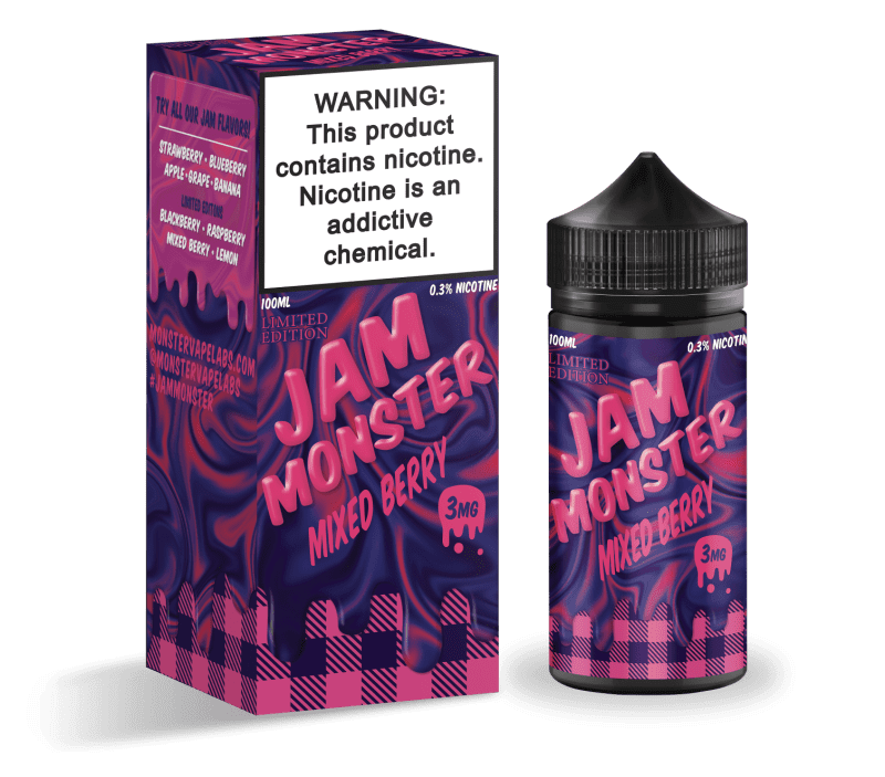 monster vape labs juice jam monster mixed berry 100ml vape juice 14682072154223