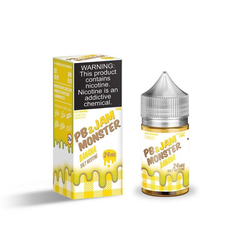 monster vape labs juice jam monster salts banana pb j 30ml nic salt vape juice 14891333255279