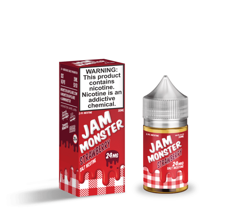 monster vape labs juice jam monster salts strawberry 30ml nic salt vape juice 14682095321199