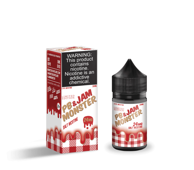 monster vape labs juice jam monster salts strawberry pb j 30ml nic salt vape juice 14682387578991