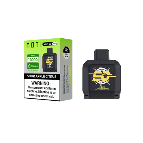 MOTI Vape Sour Apple Citrus 🎁 MOTI Go Pro 12000 Disposable Pod (100% off)