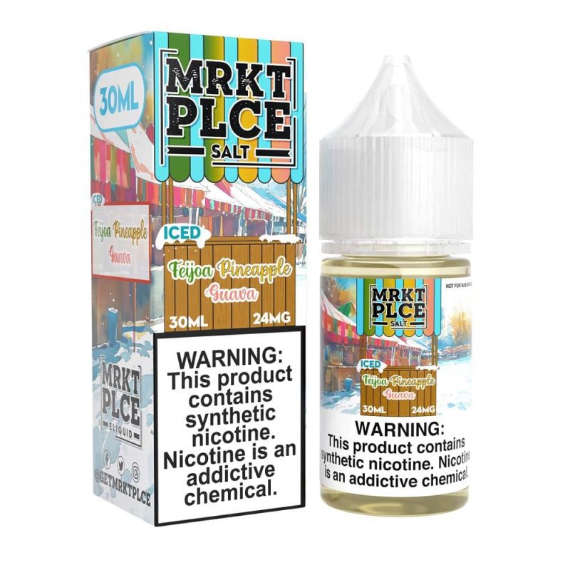 mrkt plce juice mrkt plce salts iced feijoa pineapple guava 30ml nic salt vape juice 33479278329967