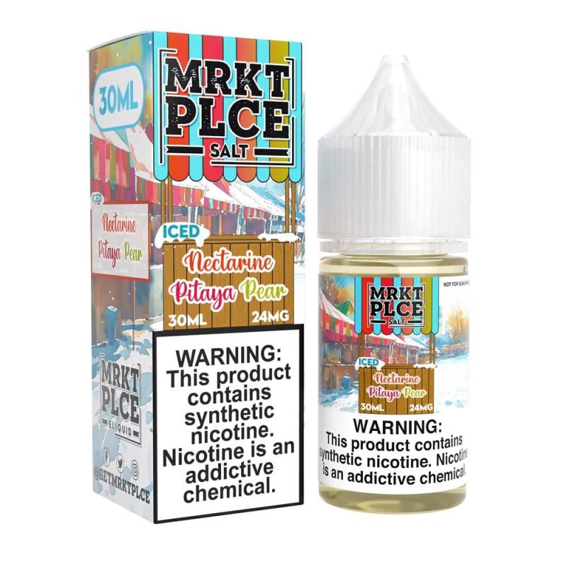 mrkt plce juice mrkt plce salts iced nectarine pitaya pear 30ml nic salt vape juice 33479254081647