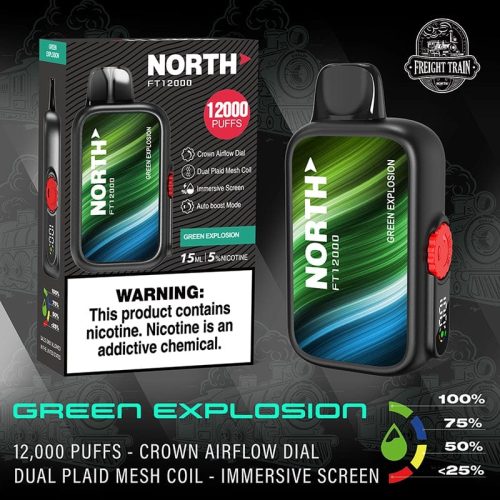 North Green Explosion 🎁 North FT12000 Disposable Vape (5%,12000 Puffs) (100% off)