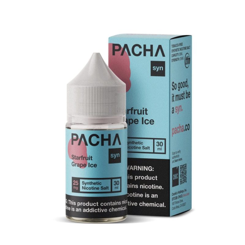 pachamama juice pacha syn starfruit grape ice 30ml nic salt vape juice pachamama 30957709197423