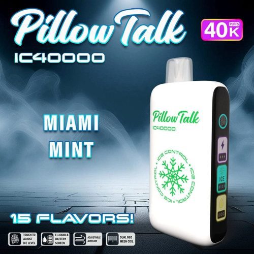 Pillow Talk Disposable Vape Miami Mint Pillow Talk Ice Control IC40000 Disposable Vape (5%, 40000 Puffs)