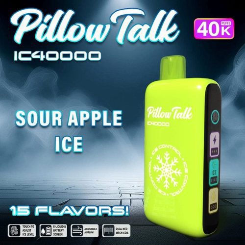 Pillow Talk Disposable Vape Sour Apple Ice Pillow Talk Ice Control IC40000 Disposable Vape (5%, 40000 Puffs)