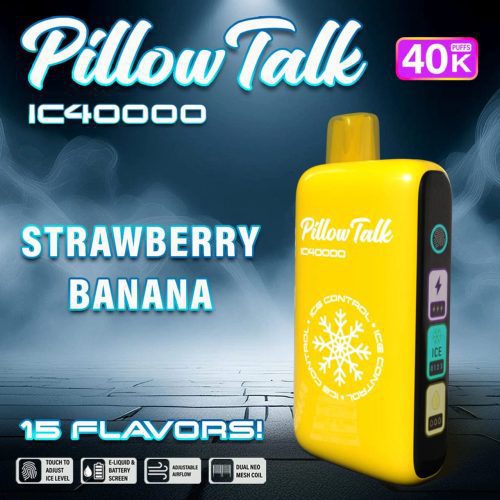 Pillow Talk Disposable Vape Strawberry Banana Pillow Talk Ice Control IC40000 Disposable Vape (5%, 40000 Puffs)