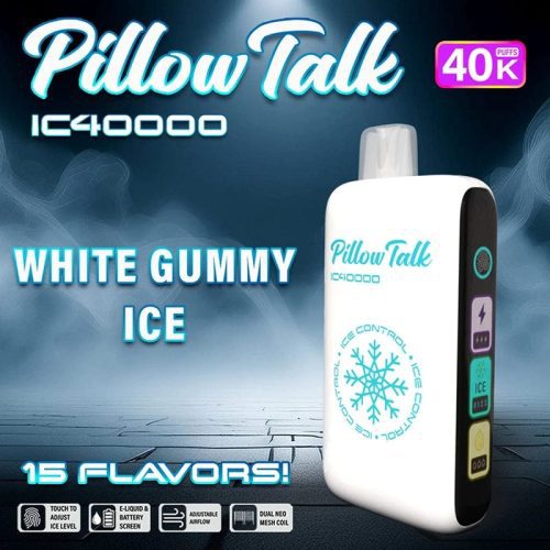 Pillow Talk Disposable Vape White Gummy Ice Pillow Talk Ice Control IC40000 Disposable Vape (5%, 40000 Puffs)