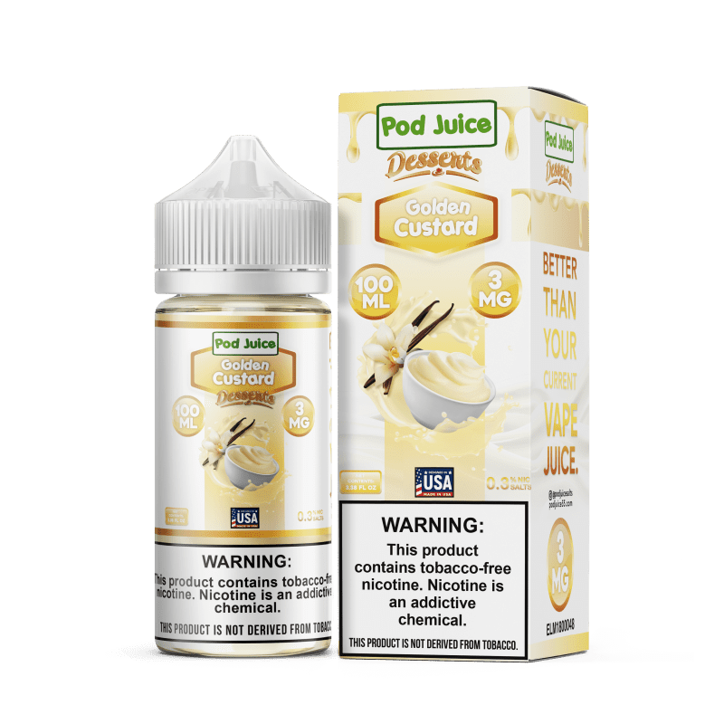 pod juice juice pod juice desserts golden custard tf 100ml vape juice 30993810063471