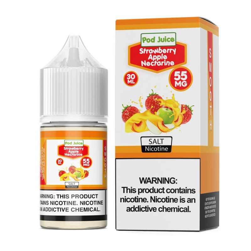 pod juice juice pod juice strawberry apple nectarine 30ml nic salt vape juice 14930611896431