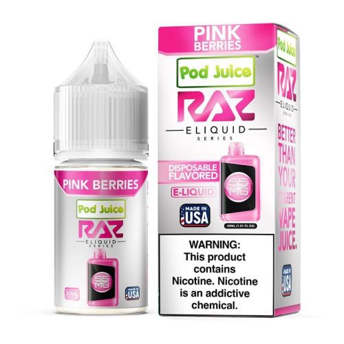 Pod Juice Juice 55MG Pod Juice x RAZ Pink Berries TFN Salt Vape Juice 30ml