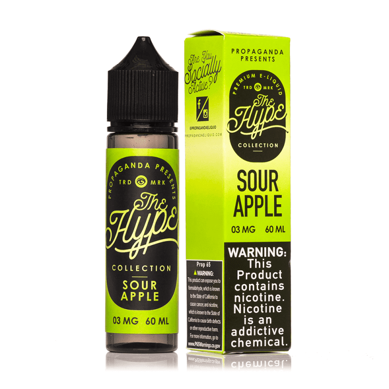 propaganda juice the hype sour apple 60ml vape juice 7183534850159