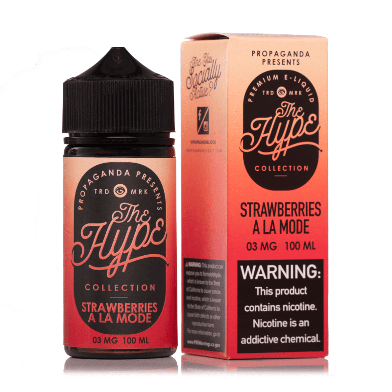 propaganda juice the hype strawberries a la mode 100ml vape juice 7183539077231