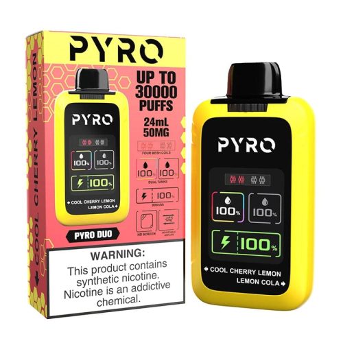 PYRO Disposable Vape Cool Cherry Lemon & Lemon Cola Pyro Duo 30000 Disposable Vape (5%, 30000 Puffs)