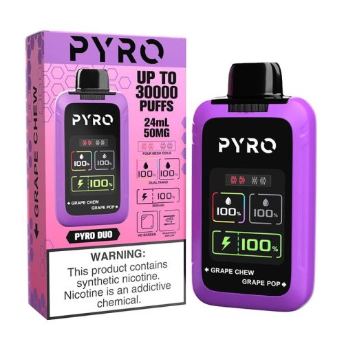 PYRO Disposable Vape Grape Chew & Grape Pop Pyro Duo 30000 Disposable Vape (5%, 30000 Puffs)