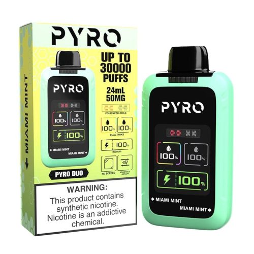 PYRO Disposable Vape Miami Mint & Miami Mint Pyro Duo 30000 Disposable Vape (5%, 30000 Puffs)