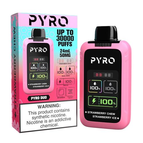 PYRO Disposable Vape Strawberry Chew & Strawberry Ice Pyro Duo 30000 Disposable Vape (5%, 30000 Puffs)