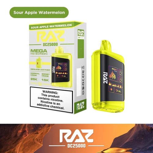 RAZ DC25000 Disposable Vape Sour Apple Watermelon Flavor