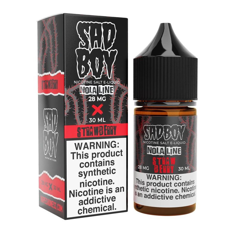 sadboy juice sadboy salts strawberry nola 30ml nic salt vape juice 32161454817391