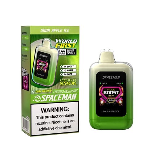 SMOK Spaceman Nebula 25K Plus Disposable Vape Sour Apple Ice Flavor