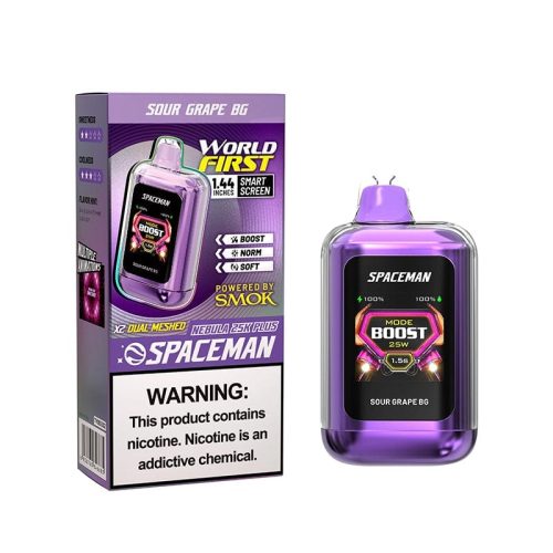 SMOK Spaceman Nebula 25K Plus Disposable Vape Sour Grape BG Flavor