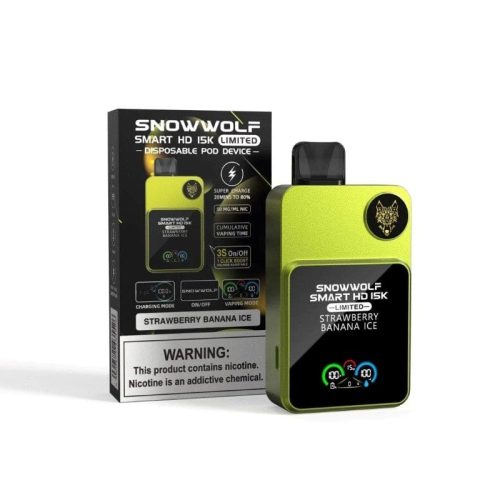 SnowWolf Strawberry Banana Ice 🎁 SnowWolf Smart HD 15K Disposable Vape (5%, 15000 Puffs) (100% off)