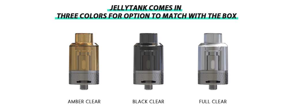 Three Rincoe vape tanks in different colors.