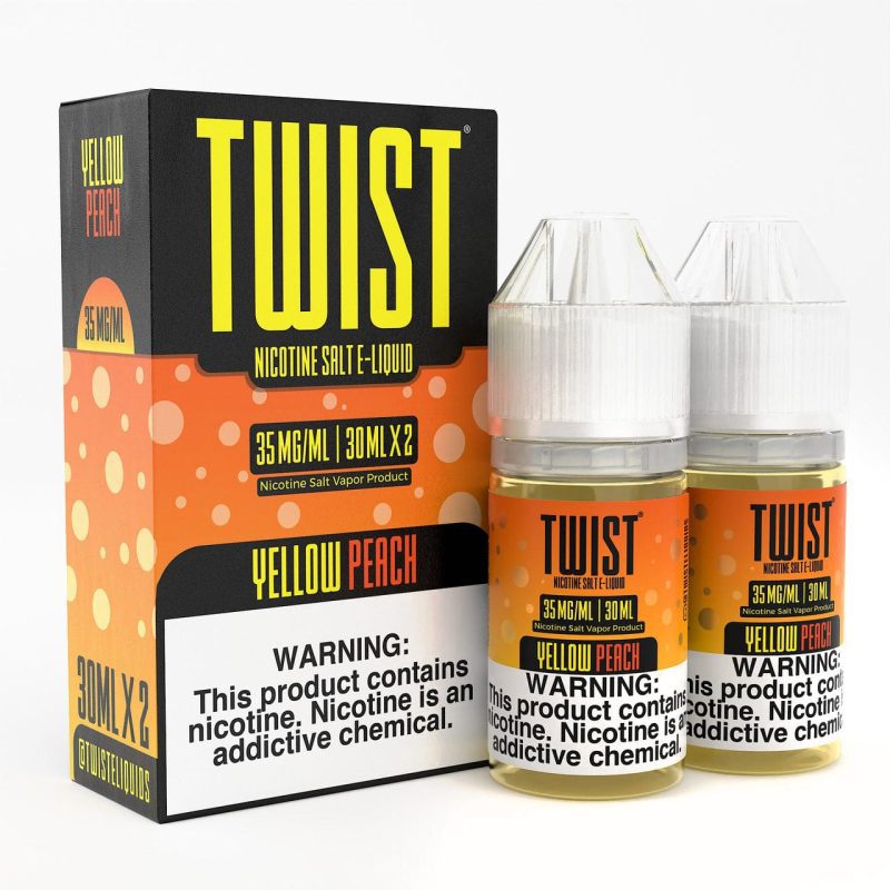 twist e liquids juice yellow peach 2x 30ml nic salt vape juice twist e liquids 30592812122223