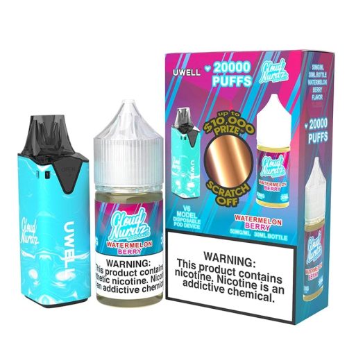 uwell uwell v6 x cloud nurdz salt e liquid device bundle 33796111237231