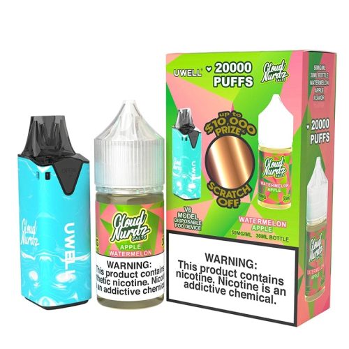 uwell uwell v6 x cloud nurdz salt e liquid device bundle 33796111269999