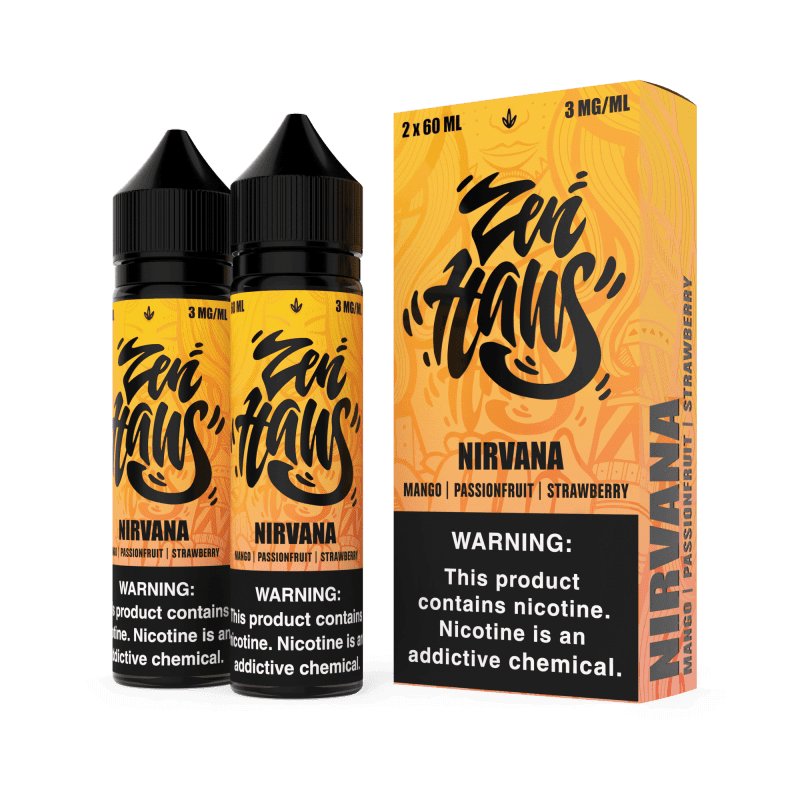 zen haus juice zen haus nirvana mango passionfruit strawberry 120ml vape juice 32079522562159