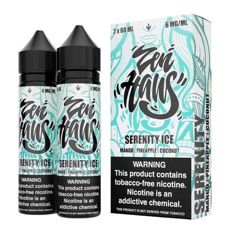 zen haus juice zen haus serenity ice mango pineapple coconut 120ml vape juice 32079554707567