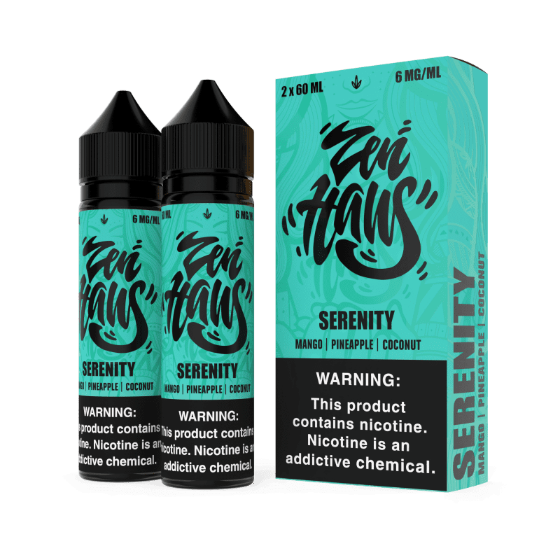 zen haus juice zen haus serenity mango pineapple coconut 120ml vape juice 32079452700783