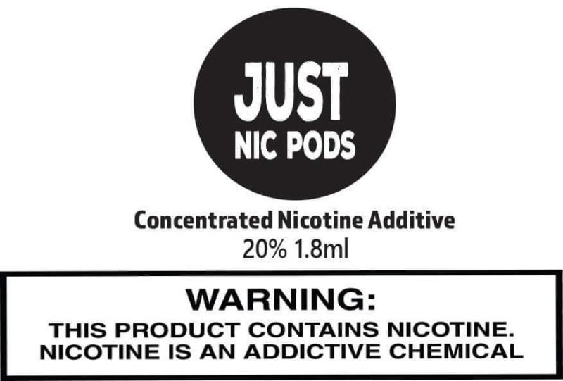 zin nicotine additive zin just nic pods nicotine additive 30269479223407